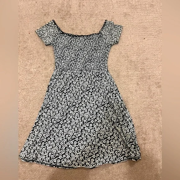 Hollister | Dresses | Black And White Floral Printed Mini Off The Shoulder  Dress | Poshmark